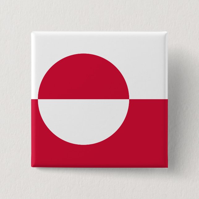 Badge Carré 5 Cm Drapeau du Groenland (Devant)