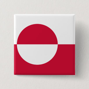 Badge Carré 5 Cm Drapeau du Groenland
