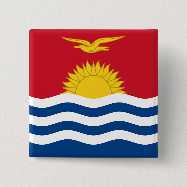 Badge Carré 5 Cm Drapeau du Kiribati (Devant)