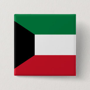 Badge Carré 5 Cm Drapeau du Koweït