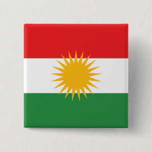 Badge Carré 5 Cm Drapeau du Kurdistan