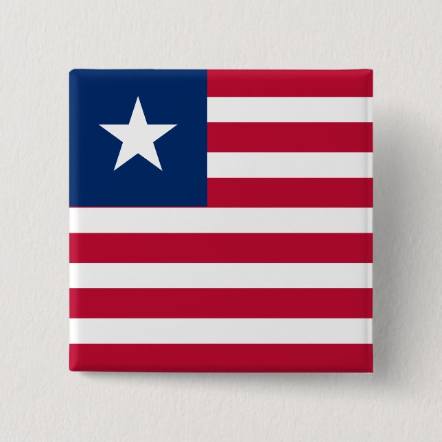 Badge Carré 5 Cm Drapeau du Libéria (Devant)