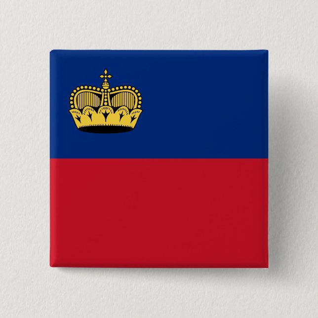Badge Carré 5 Cm Drapeau du Liechtenstein (Devant)