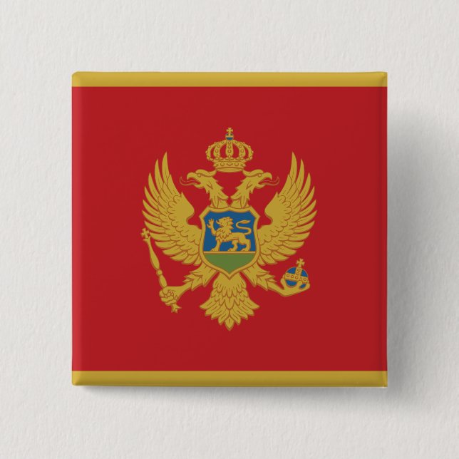 Badge Carré 5 Cm Drapeau du Monténégro (Devant)