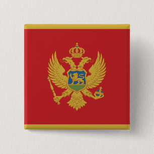 Badge Carré 5 Cm Drapeau du Monténégro