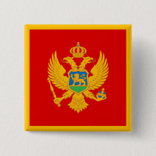 Badge Carré 5 Cm Drapeau du Monténégro