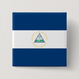 Badge Carré 5 Cm Drapeau du Nicaragua