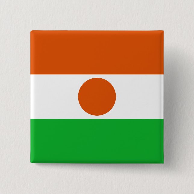 Badge Carré 5 Cm Drapeau du Niger (Devant)