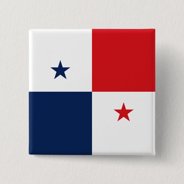 Badge Carré 5 Cm Drapeau du Panama (Devant)