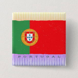 Badge Carré 5 Cm Drapeau du Portugal