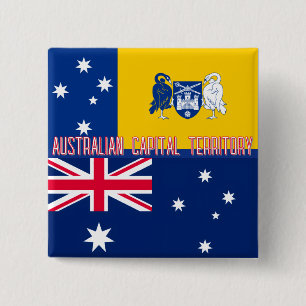 Badge Carré 5 Cm Drapeau du Territoire de la capitale australienne