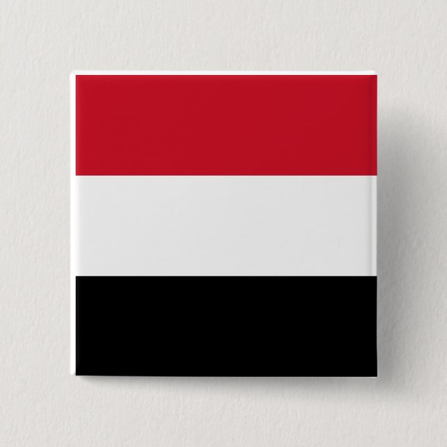 Badge Carré 5 Cm Drapeau du Yémen (Devant)