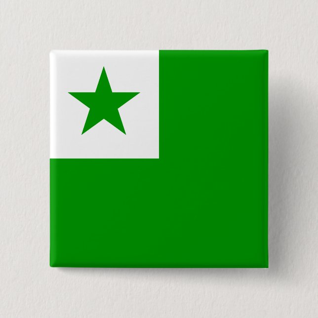 Badge Carré 5 Cm Drapeau espéranto (Devant)