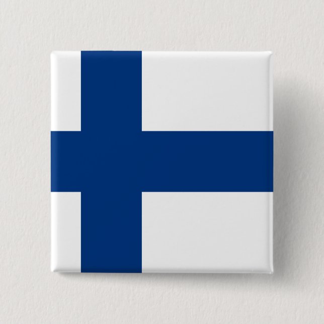 Badge Carré 5 Cm Drapeau finlandais (Devant)