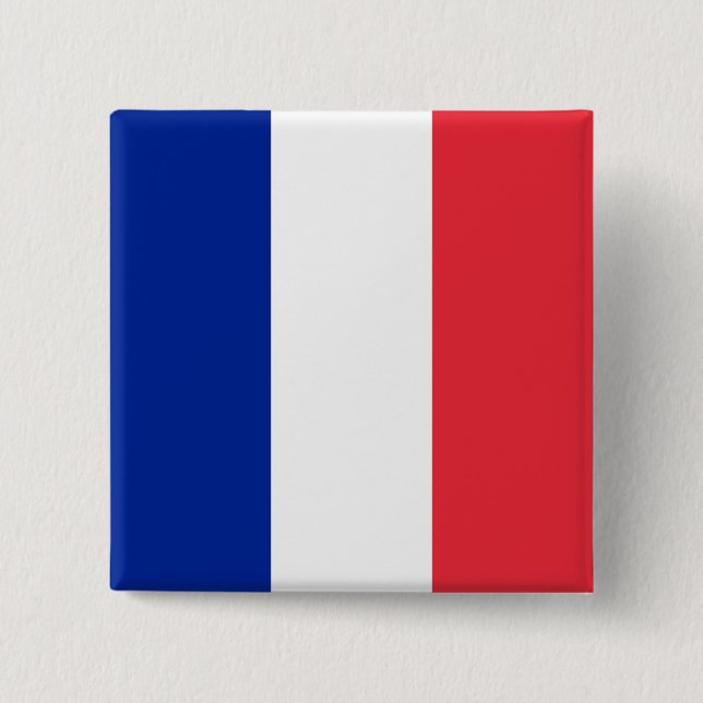 Badge Carré 5 Cm Drapeau français (Devant)