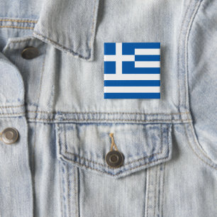 Badge Carré 5 Cm Drapeau grec (Grèce)