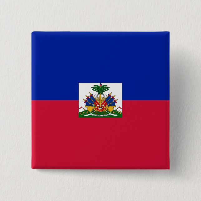 Badge Carré 5 Cm Drapeau Haïti (Haïti) (Devant)