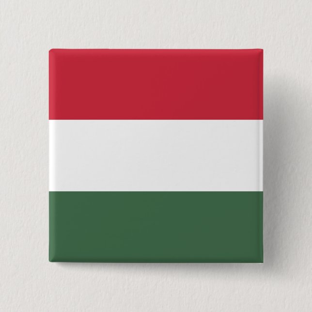 Badge Carré 5 Cm Drapeau Hongrie (Devant)