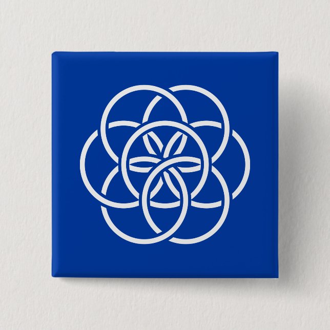 Badge Carré 5 Cm Drapeau international de la planète Terre (Devant)