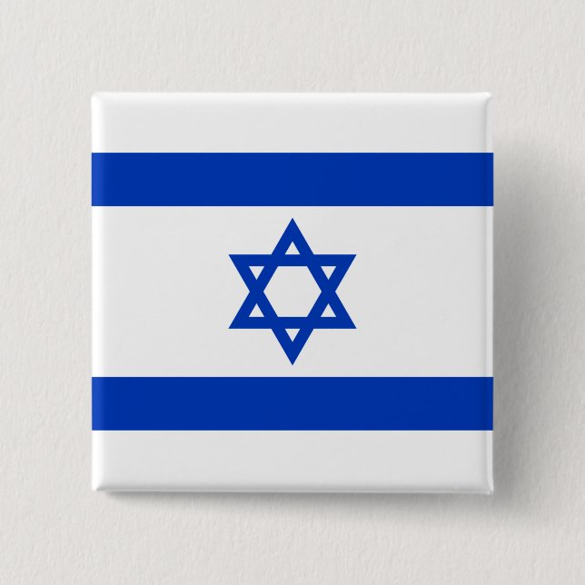 Badge Carré 5 Cm Drapeau israélien (Israël) (Devant)
