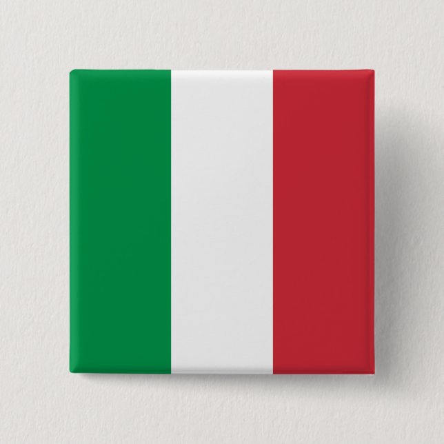 Badge Carré 5 Cm Drapeau Italie (Devant)