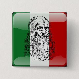 Badge Carré 5 Cm Drapeau laqué italien