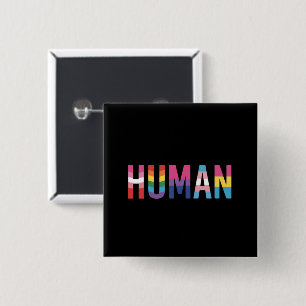 Badge Carré 5 Cm Drapeau LGBT humain Mois de la fierté gay Transgen