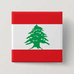 Badge Carré 5 Cm Drapeau libanais