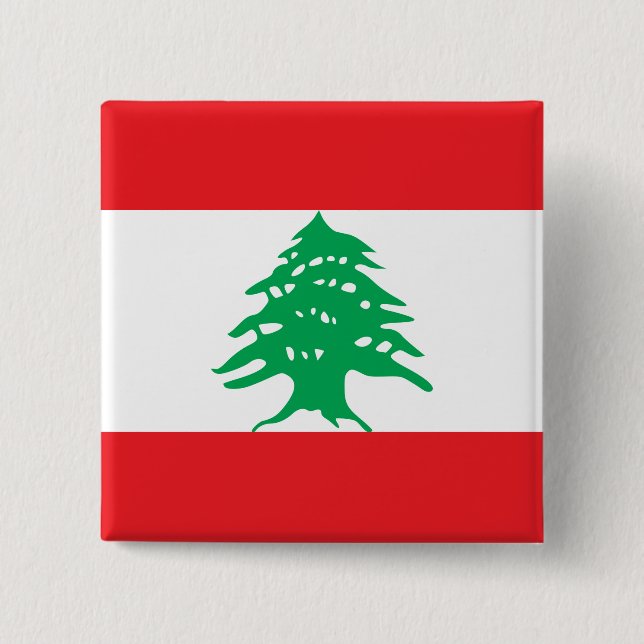 Badge Carré 5 Cm Drapeau libanais (Devant)