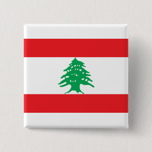 Badge Carré 5 Cm Drapeau libanais (Drapeau libanais)