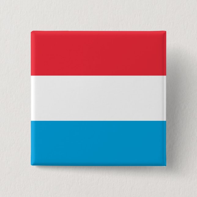Badge Carré 5 Cm Drapeau Luxembourg (Devant)
