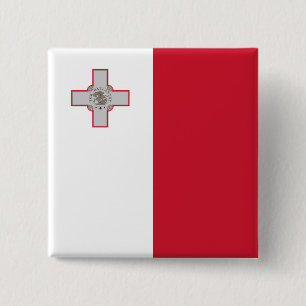 Badge Carré 5 Cm Drapeau maltais
