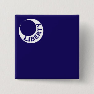 Badge Carré 5 Cm Drapeau Moultrie (Liberté) (Histoire américaine)