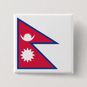 Badge Carré 5 Cm Drapeau népalais