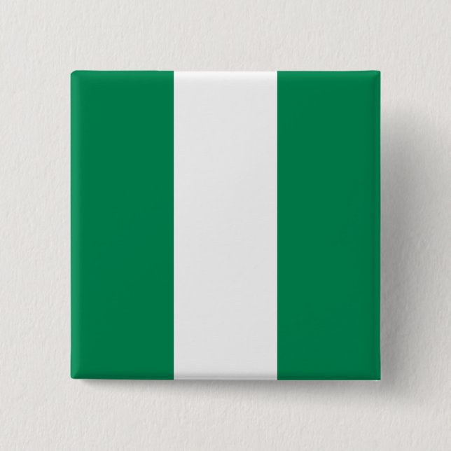 Badge Carré 5 Cm Drapeau nigérian (Devant)