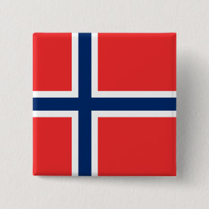 Badge Carré 5 Cm Drapeau norvégien (Norvège)