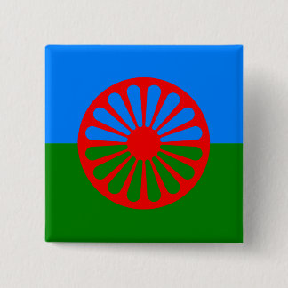 Badge Carré 5 Cm Drapeau officiel des Tziganes roumains