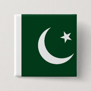 Badge Carré 5 Cm Drapeau pakistanais