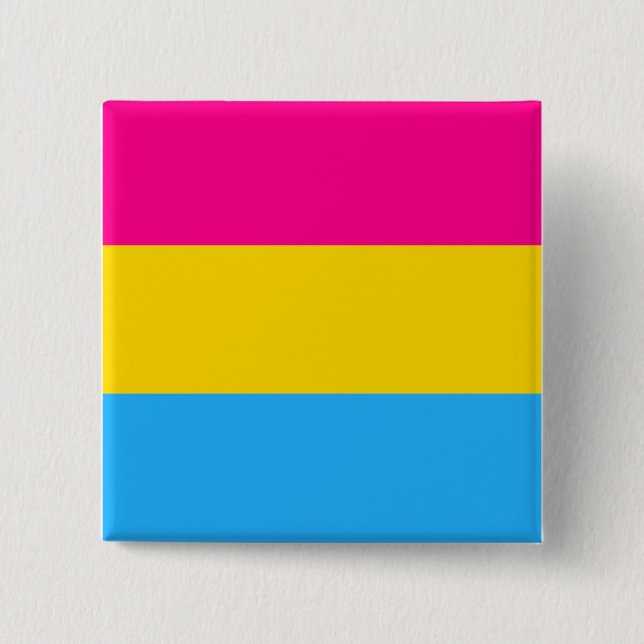 BADGE CARRÉ 5 CM "DRAPEAU PANSEXUAL DE FIERTÉ " (Devant)