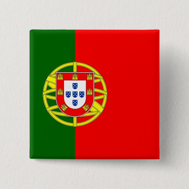 Badge Carré 5 Cm Drapeau portugais (Devant)