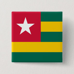 Badge Carré 5 Cm Drapeau Togo