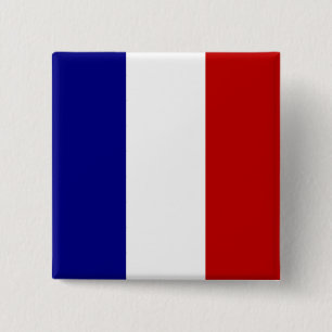 Badge Carré 5 Cm Drapeau totalement français