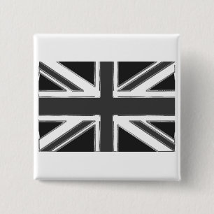Badge Carré 5 Cm Drapeau Union Jack du Royaume-Uni - Chrome