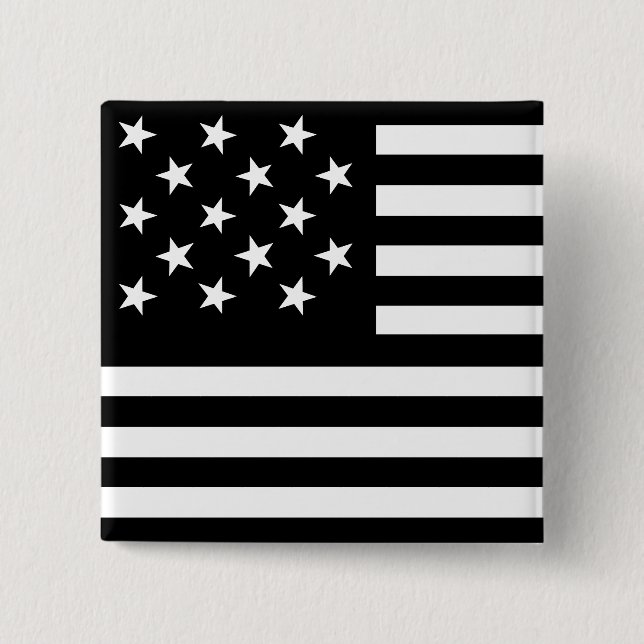 Badge Carré 5 Cm Drapeau US 15 Étoiles (Devant)