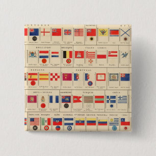 Badge Carré 5 Cm Drapeaux, insignes