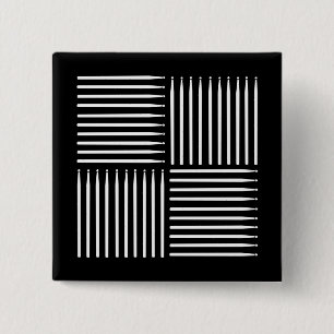 Badge Carré 5 Cm Drum Crosshatch noir