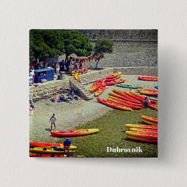 Badge Carré 5 Cm Dubrovnik Croatie Mur Occidental Souvenir (Devant)