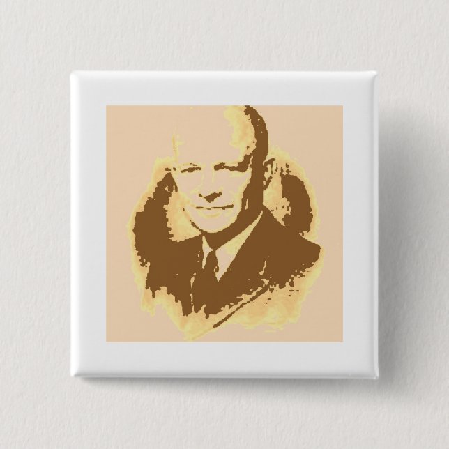 Badge Carré 5 Cm Dwight D Eisenhower (Devant)