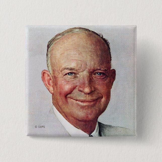 Badge Carré 5 Cm Dwight D. Eisenhower (Devant)