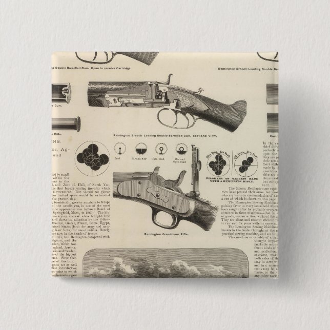 Badge Carré 5 Cm E Remington et les fils (Devant)